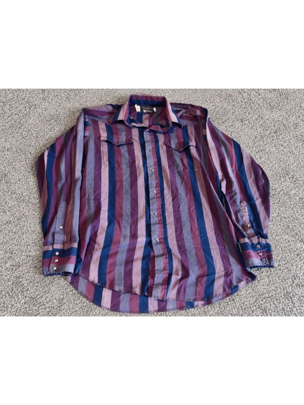 Vintage Panhandle Slim Multicolor Striped Western Shirt Long Sleeve Snap Front U
